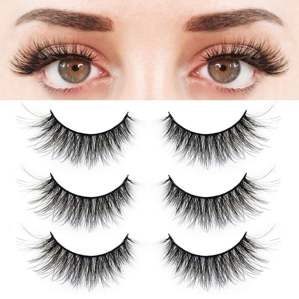 3 Pairs False Eyelashes 3D Faux Mink Lashes